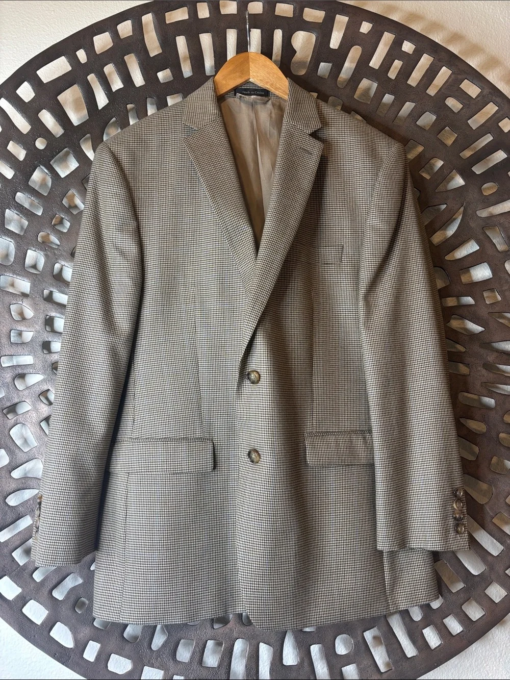 🤎 Lauren Ralph Lauren Men’s Brown Check Blazer 42R Lightweight Sport Coat 🤎
